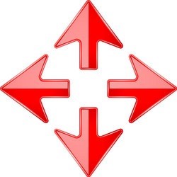 arrows pointing to four directions
